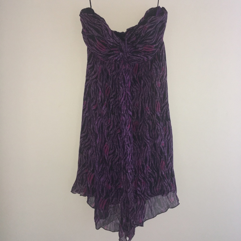 Express Purple strapless cocktail dress